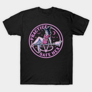 Practice Safe Hex Funny Witch Halloween Costume Pastel Goth T-Shirt